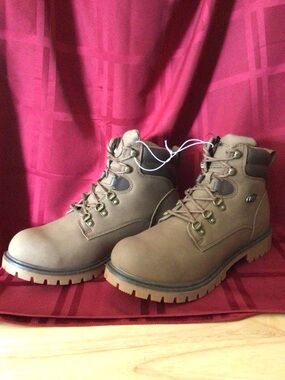 Lugz Brown/Tan Scaffold Lace-Up Work Boots with Lug Sole